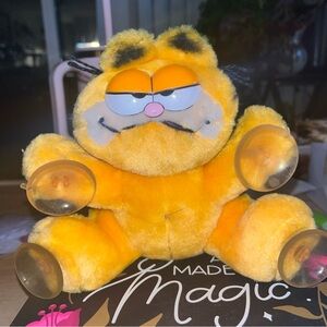 Vintage 1981 Garfield Plush with Suction Cups - Bright Orange